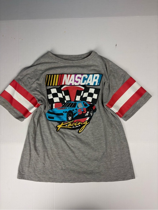 Nascar Tops - Nascar Racing Women XS Shirt Gray Jersey Car Checkered Flag Short Sleeve Cotton